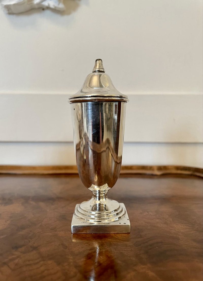 George V Cased Four Piece Solid Sterling Silver Condiment Set by Viners, Sheffield - Image 8